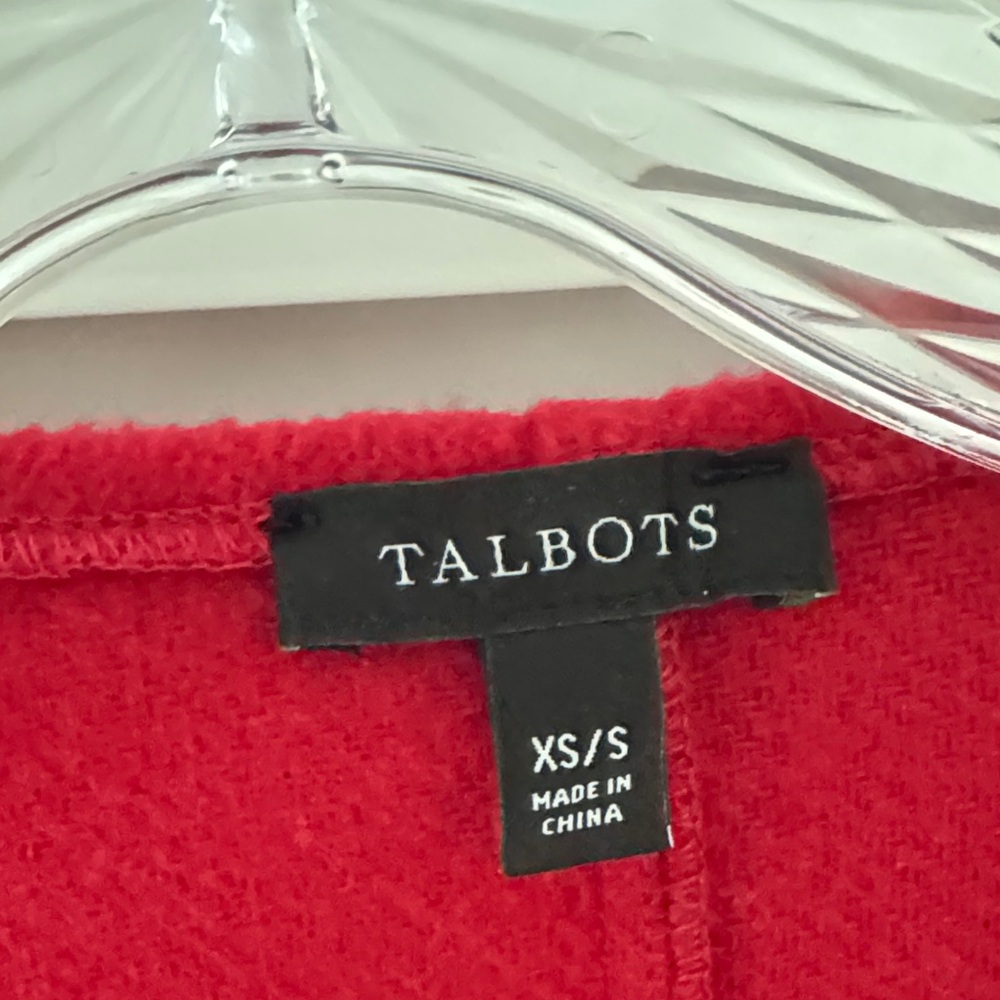 Talbots red cape s/xs Rhinestone button closure - Picture 2 of 3